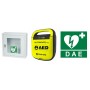 DEFIBRILLATORE TECNOHEART PLUS + TECA METALLICA + CARTELLO