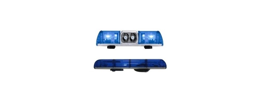 2x Polizia Party, LED Lampeggiante Blu con Riflettore Girevole a